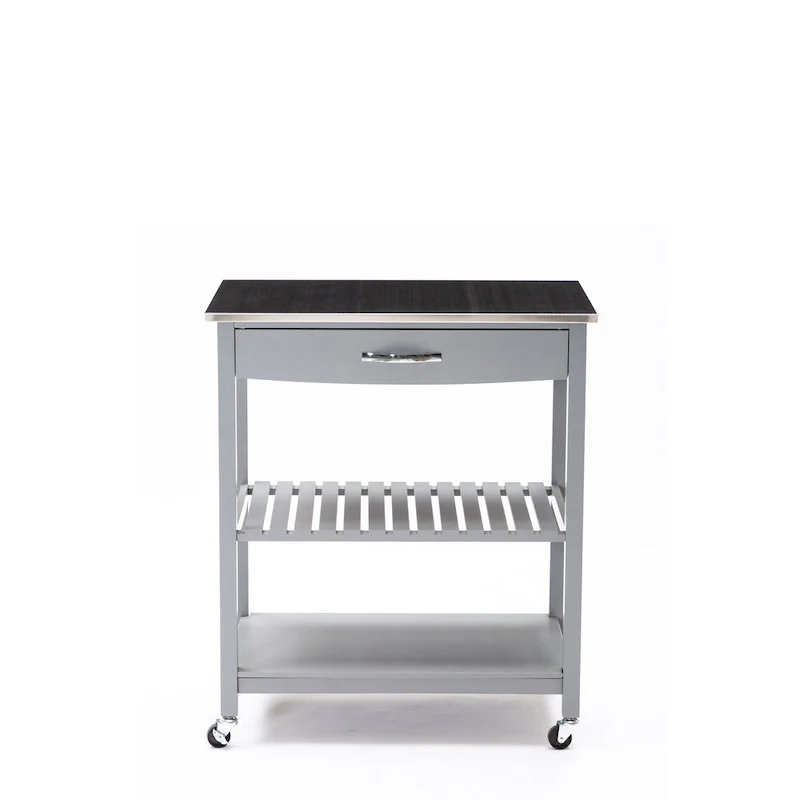 Holland Kitchen Cart With Stainless Steel Top