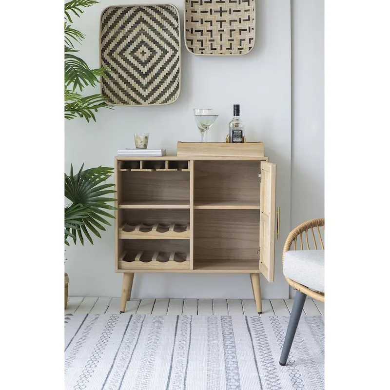 A&B Home Natural Wine Cabinet