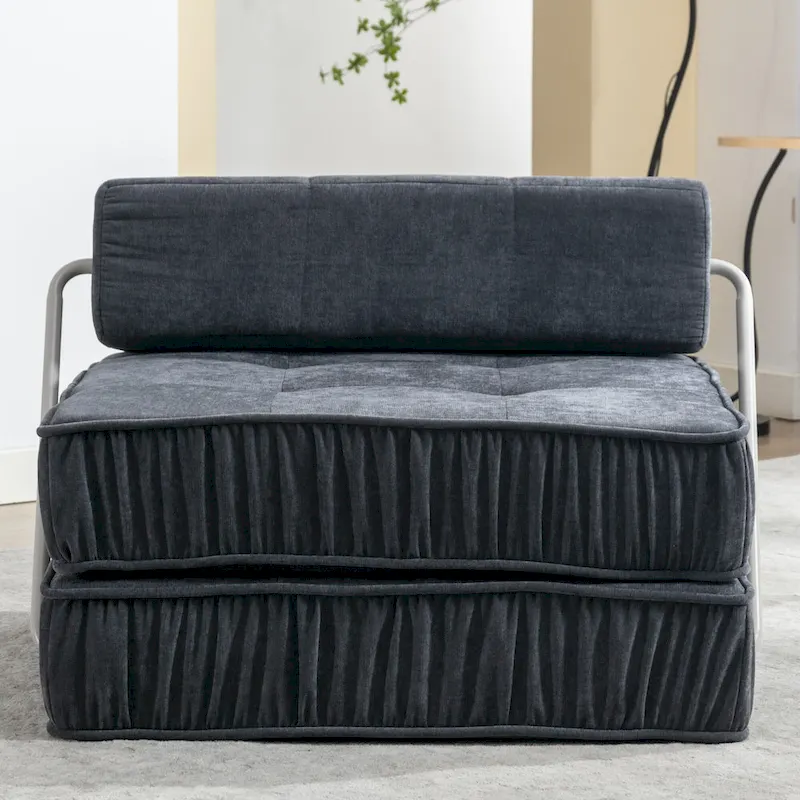 Convertible Sofa Bed,Modern Chenille Upholstered Sleeper Chair
