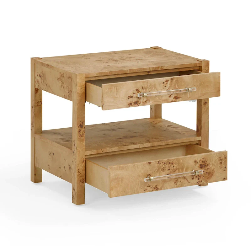 Wooden Two-Drawer Nightstand