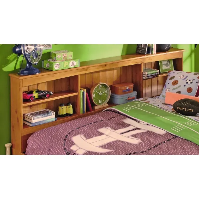 OS Home and Office Furniture Solid Pine Full Daybed with Six Drawers in Warm Honey