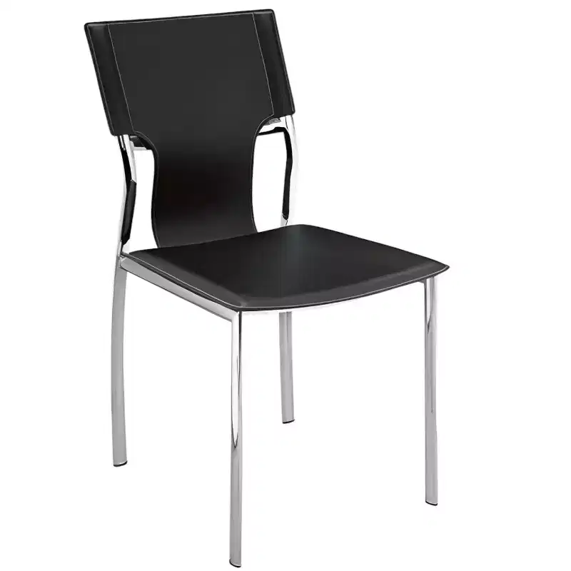 Black Metal Ladder Back Dining Chairs, Set of 4