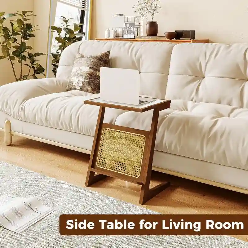 Z Shape Mid Century Modern End Table - 14D x 18W x 22H