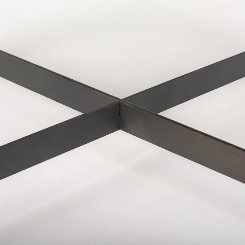 Marquisa Medium Brown Solid Wood w/ Black Iron Frame 34 Round Coffee Table - 34L x 34W x 16.5H