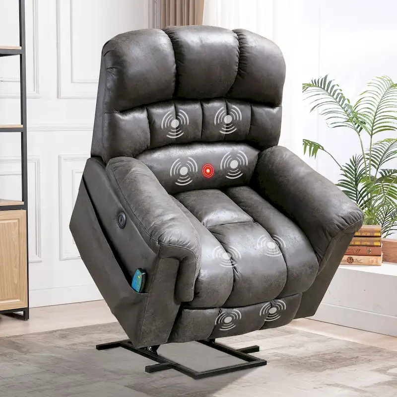 42 Wide Oversize Power Lift Recliner Chair with Massage and Heating