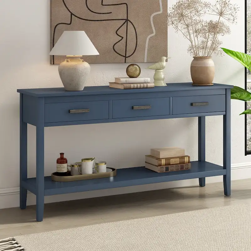 59 Minimalist Console Table with Drawer & Shelf