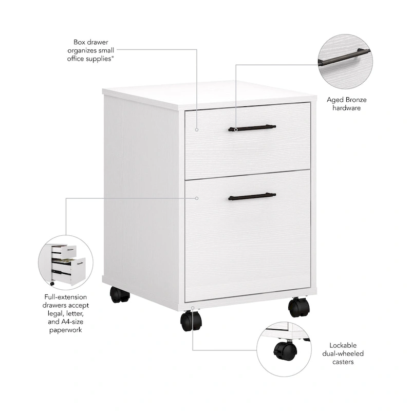 Key West 2 Drawer Mobile File Cabinet by Bush Furniture