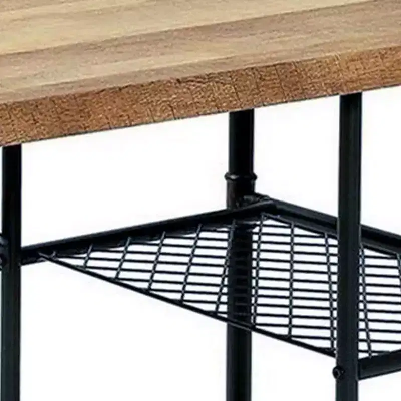 Royal Hampton 47 Inch Writing Desk, Industrial Caster Wheel, Black Metal, Wood