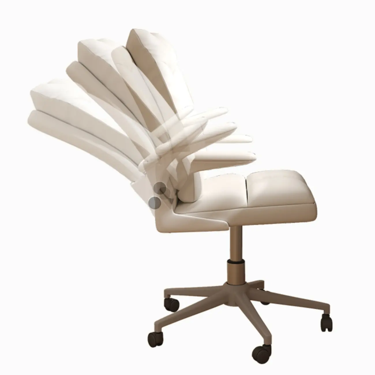 Modern White Fabric Upholstered Adjustable Swivel Office Chair