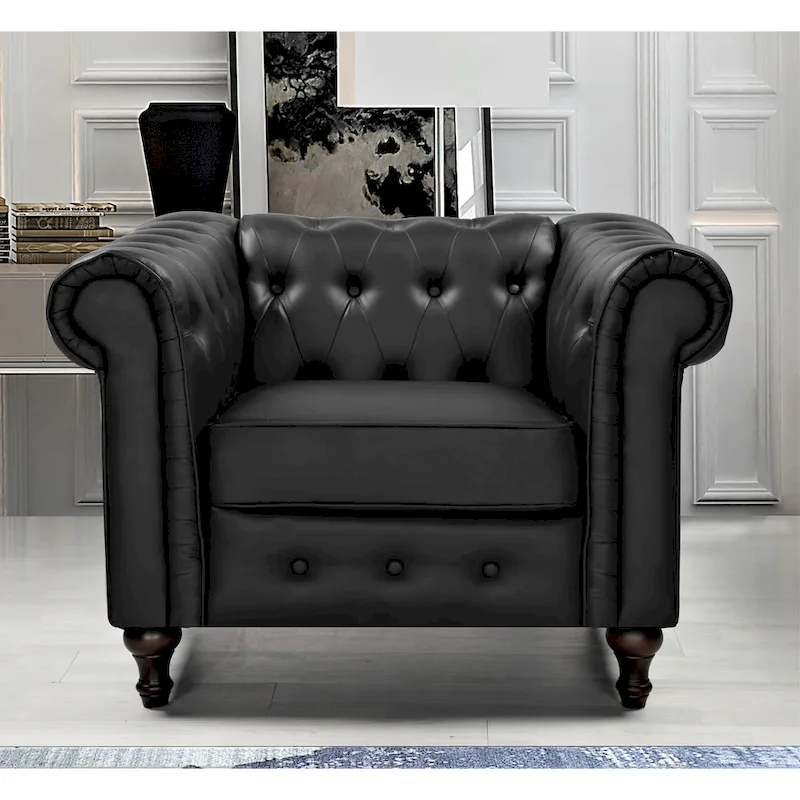 Brooks Classic Chesterfield 3-Piece Living Room Set-Chair Loveseat & Sofa