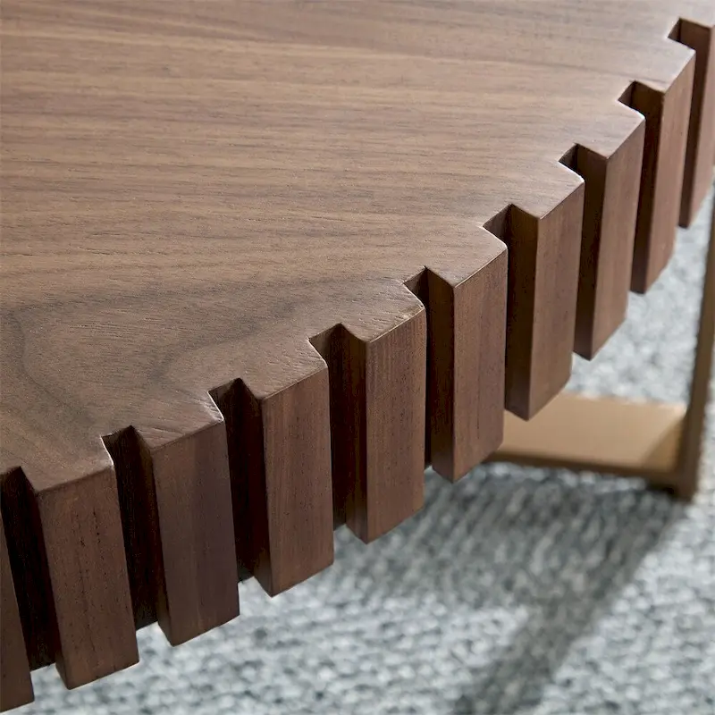 Modern 31.5 Round Coffee Table with Sturdy Metal Pedestal