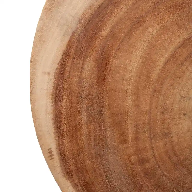 Rattan Cage Side Table With Solid Wood Top by East at Main