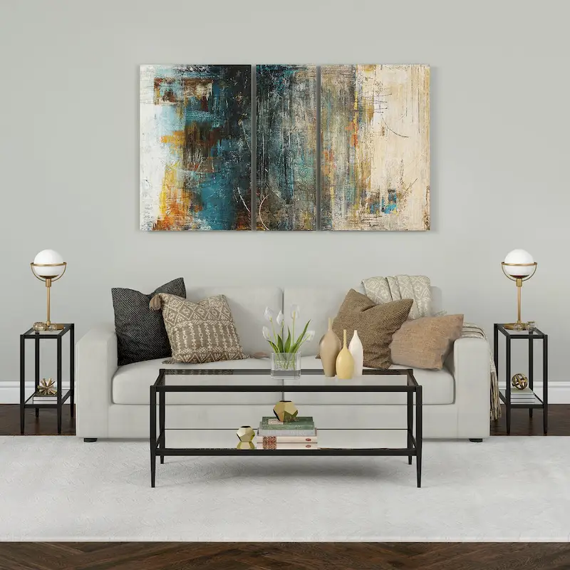 Hera 24 Rectangular Side Table with Glass Shelf