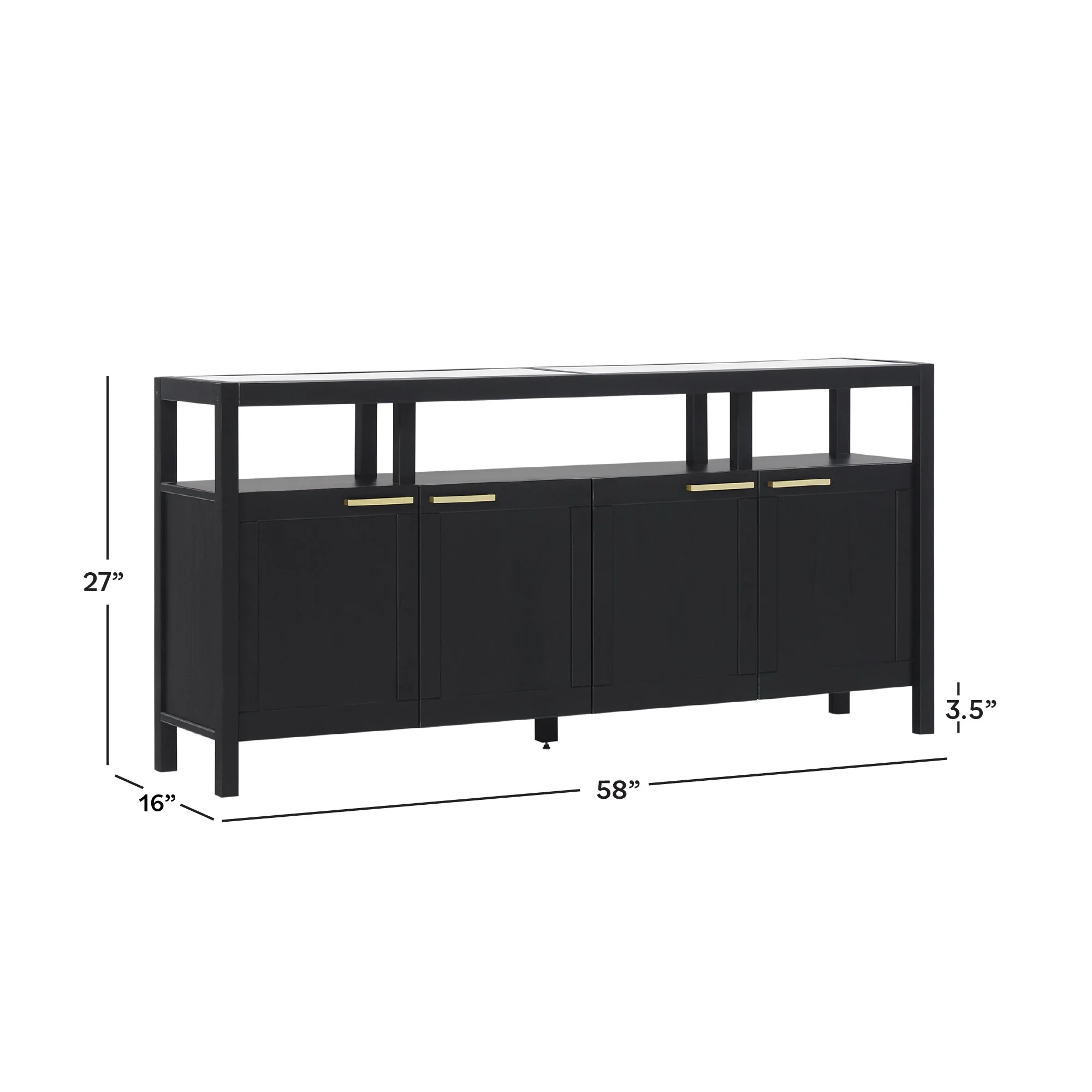 Isla Modern TV Stand with Glass Top