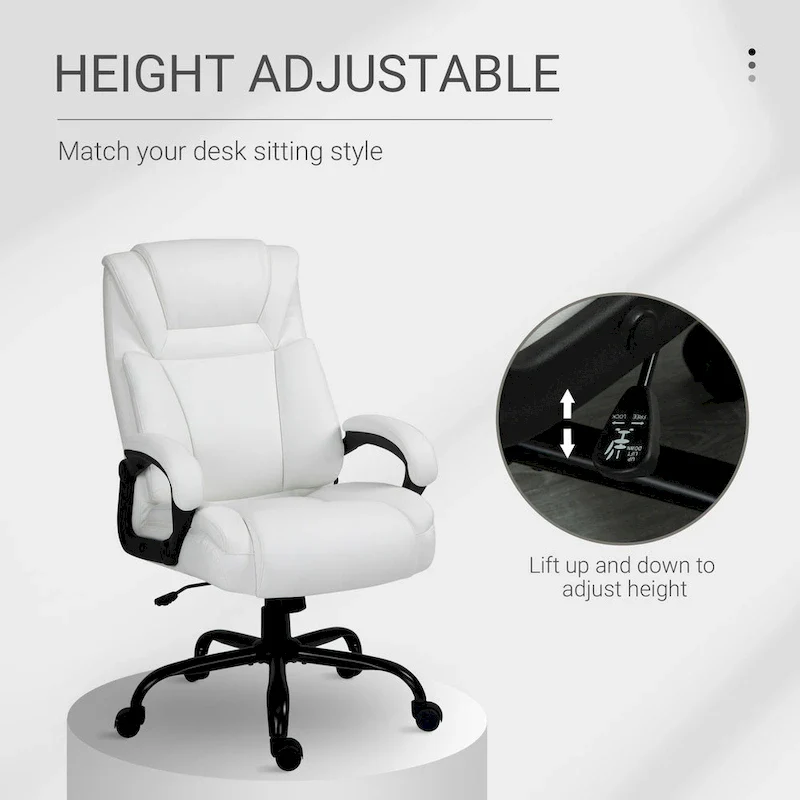 Vinsetto Big and Tall Executive Office Chair 400lbs Computer Desk Chair with High Back PU Leather Ergonomic Upholstery