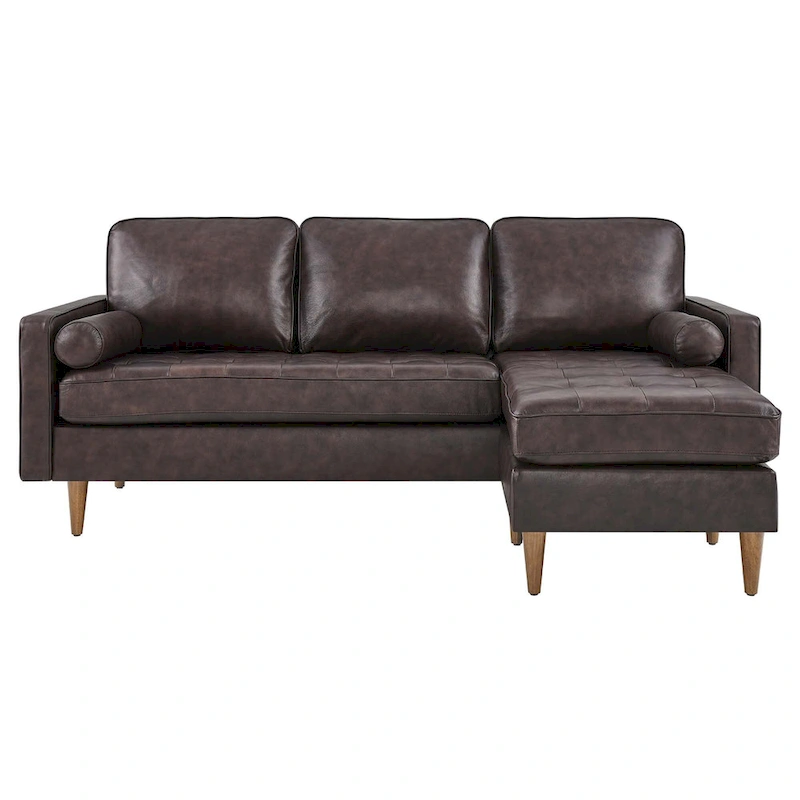 Valour 78 Leather Apartment Sectional Sofa