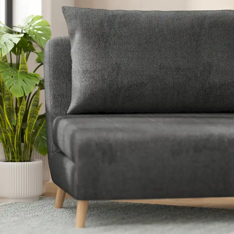 Foldable Sleep Chair with Hideaway Legs and Backrest Pillow - 75.5D x 41W x 30H