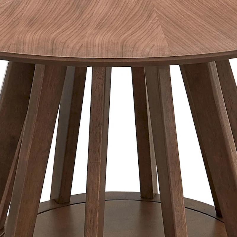 5 Pcs Solid Wood Dining Table Set, Round Kitchen Furniture Set with Wooden Pedestal Kitchen Table and 4 Upholstered Chairs