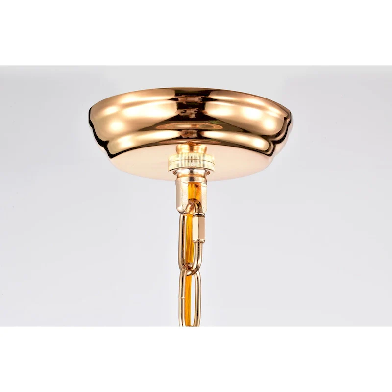 Lucilia 18 Inch Modern-Glam Style Gold Polished Finish Pendant Crystal Lighted Chandelier 4-Light - N/A