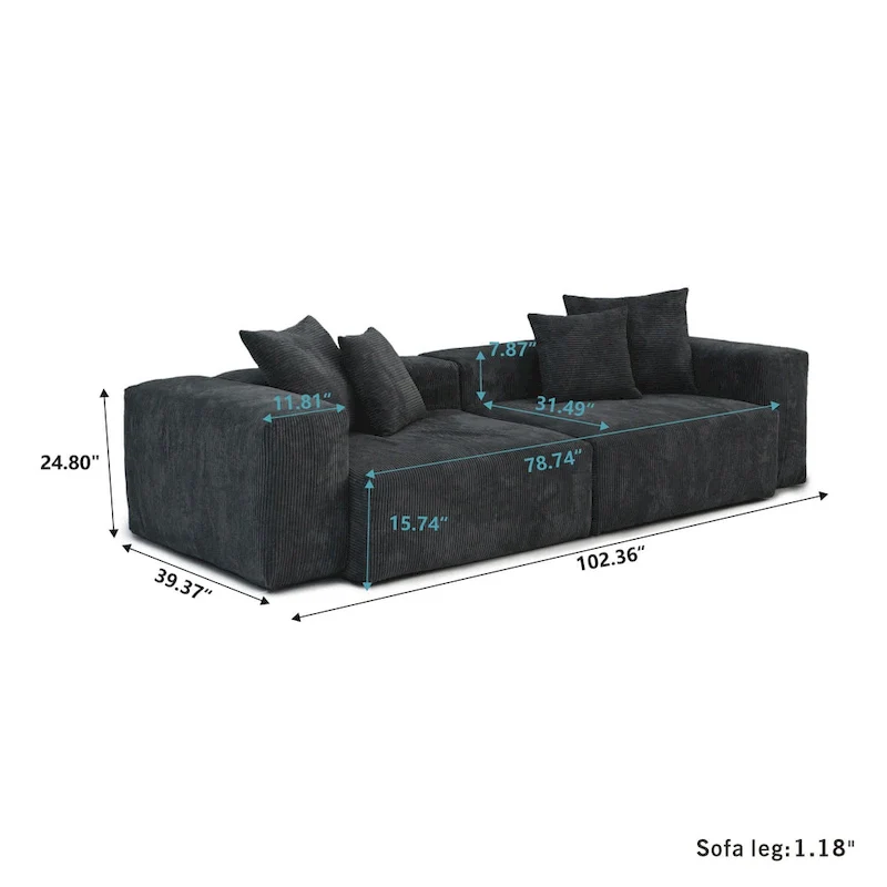 3PCS Modern Couch Set Living Room Furniture Set