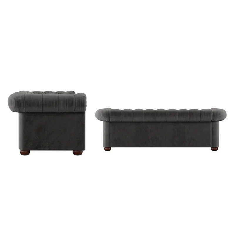 Gdansk Tufted Scroll Arm Chesterfield Sofa