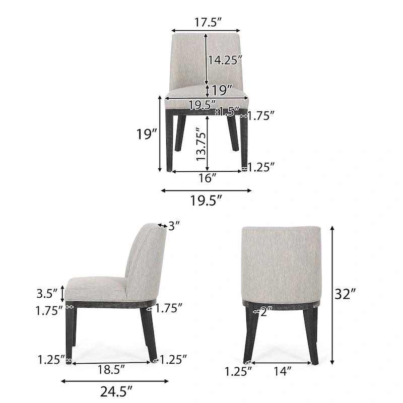 Camas Fabric Upholstered Wood Dining Chairs (Set of 2) by Christopher Knight Home