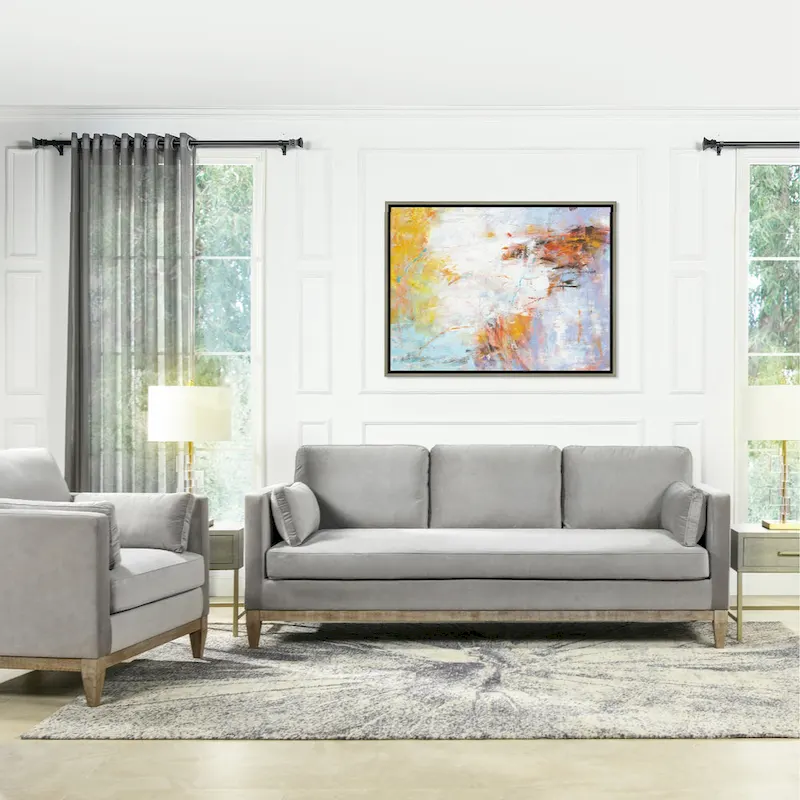 Knox 84 Modern Farmhouse Velvet Track Arm Sofa