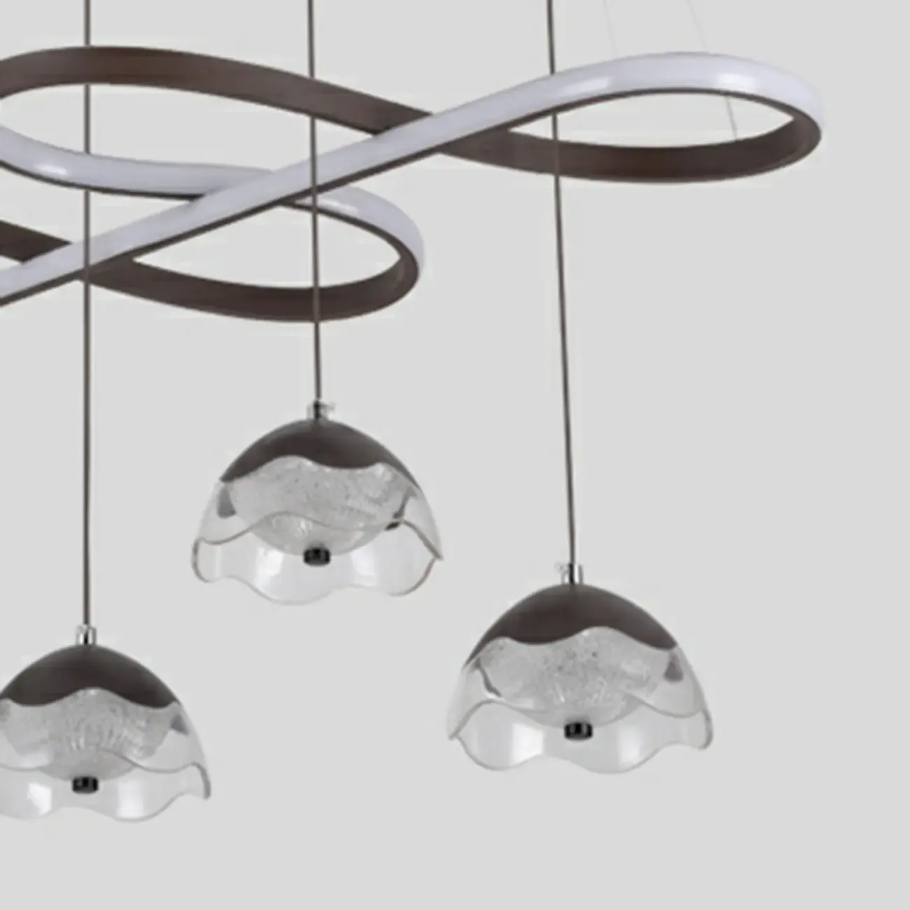 Adjustable 2 Tiers Black Metal 6-Light Dimming Pendant Light