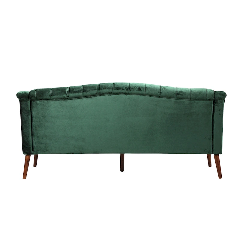 Modern 73.25 Button Tufted 3-Seater Sofa with Birch Legs