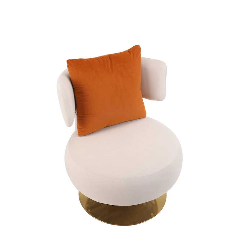 Fabric Swivel Round Barrel Chair