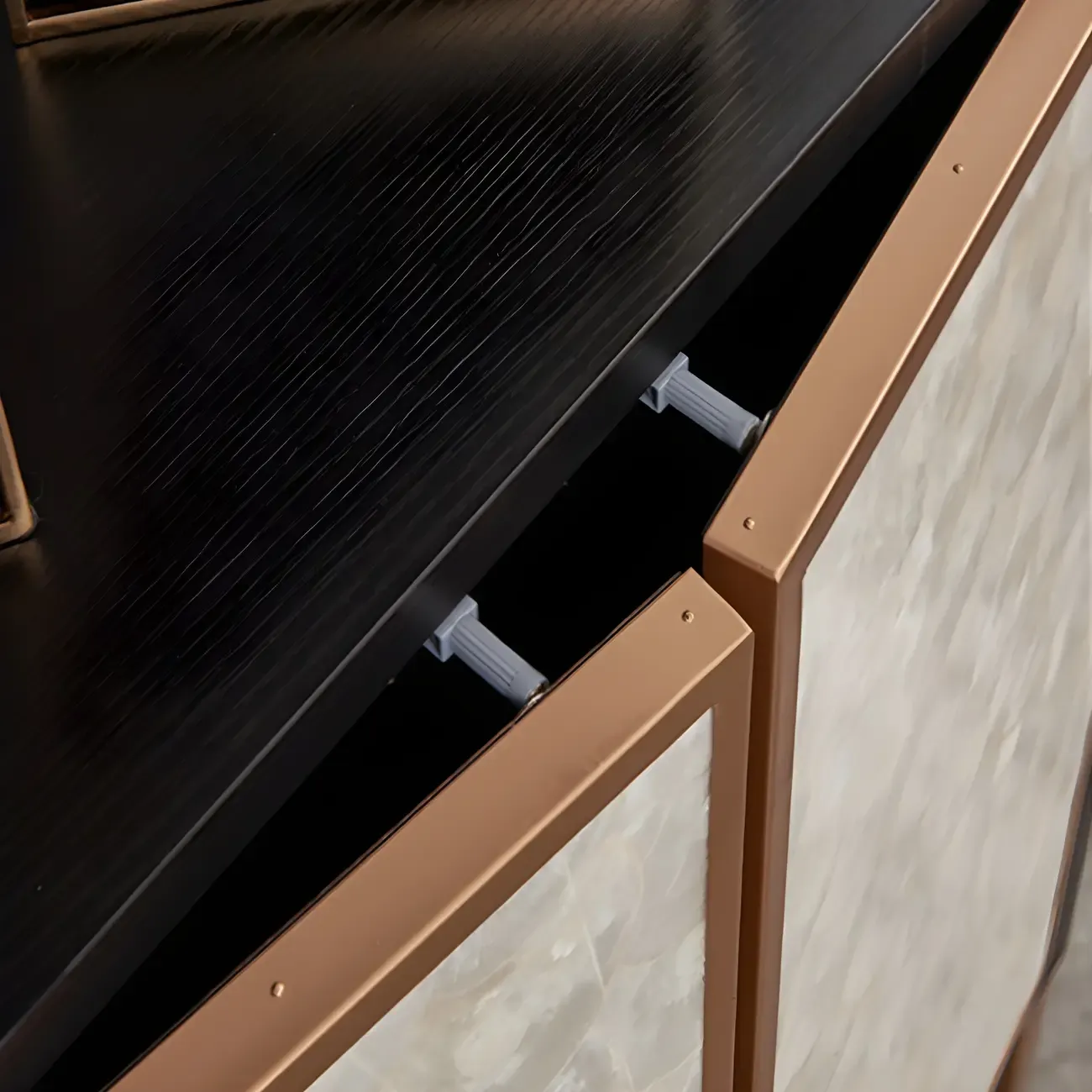 Modern Wooden Sideboard in Silver with Cabinets