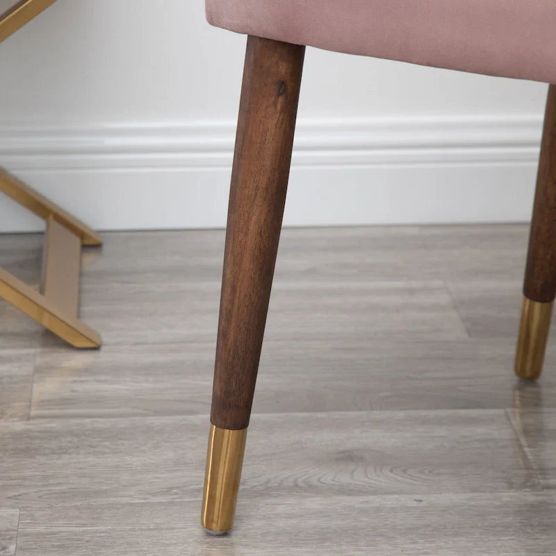 Pink Modern 23 Polyester Upholstered Accent Chair with Solid Rubberwood Legs and Nailheads