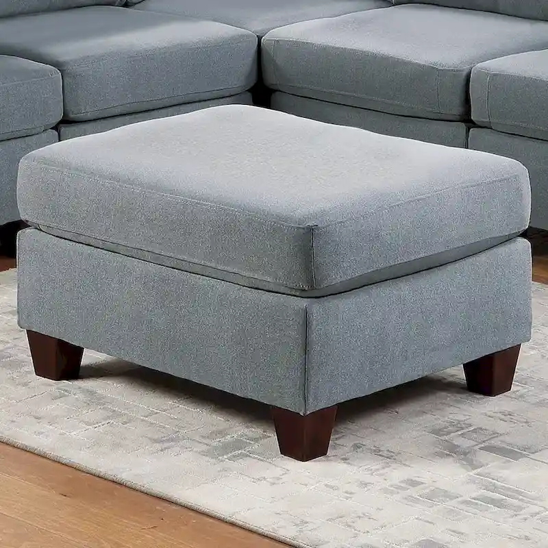 Linen Like Fabric Ottoman