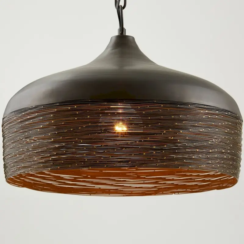 1-light Grey Iron Pendant