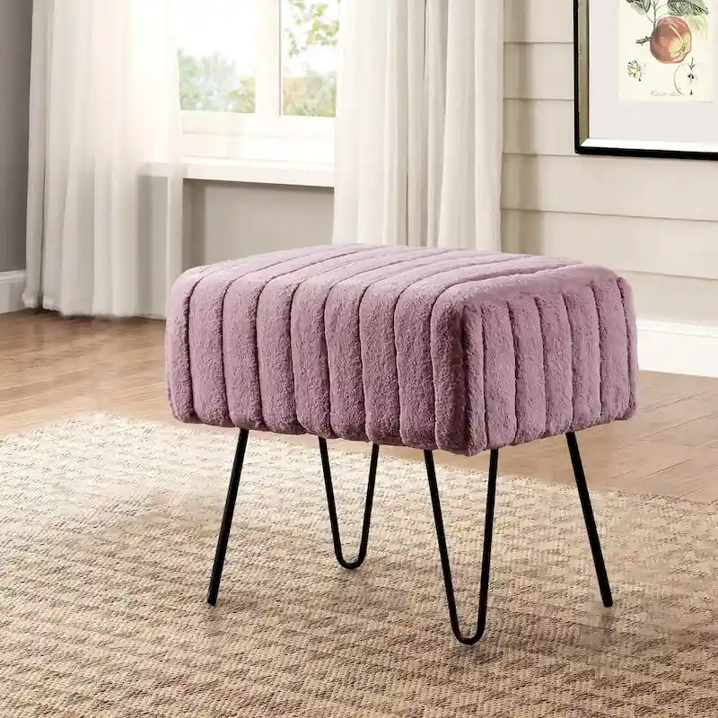 Serenta SuperMink Fauxfur Ottoman Bench