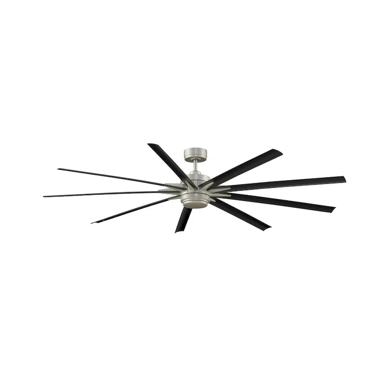 Odyn - 84 inch - Brushed Nickel with Black Blades and LED Light Kit