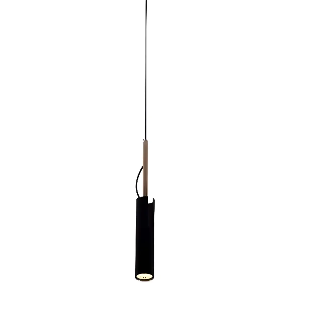 Adjustable Cylindrical Metal Black Hanging Pendant Light