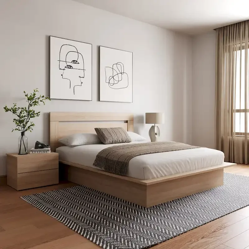 Malibu 4-Piece Bedroom Set with Bed, Headboard, and 2 Nightstands