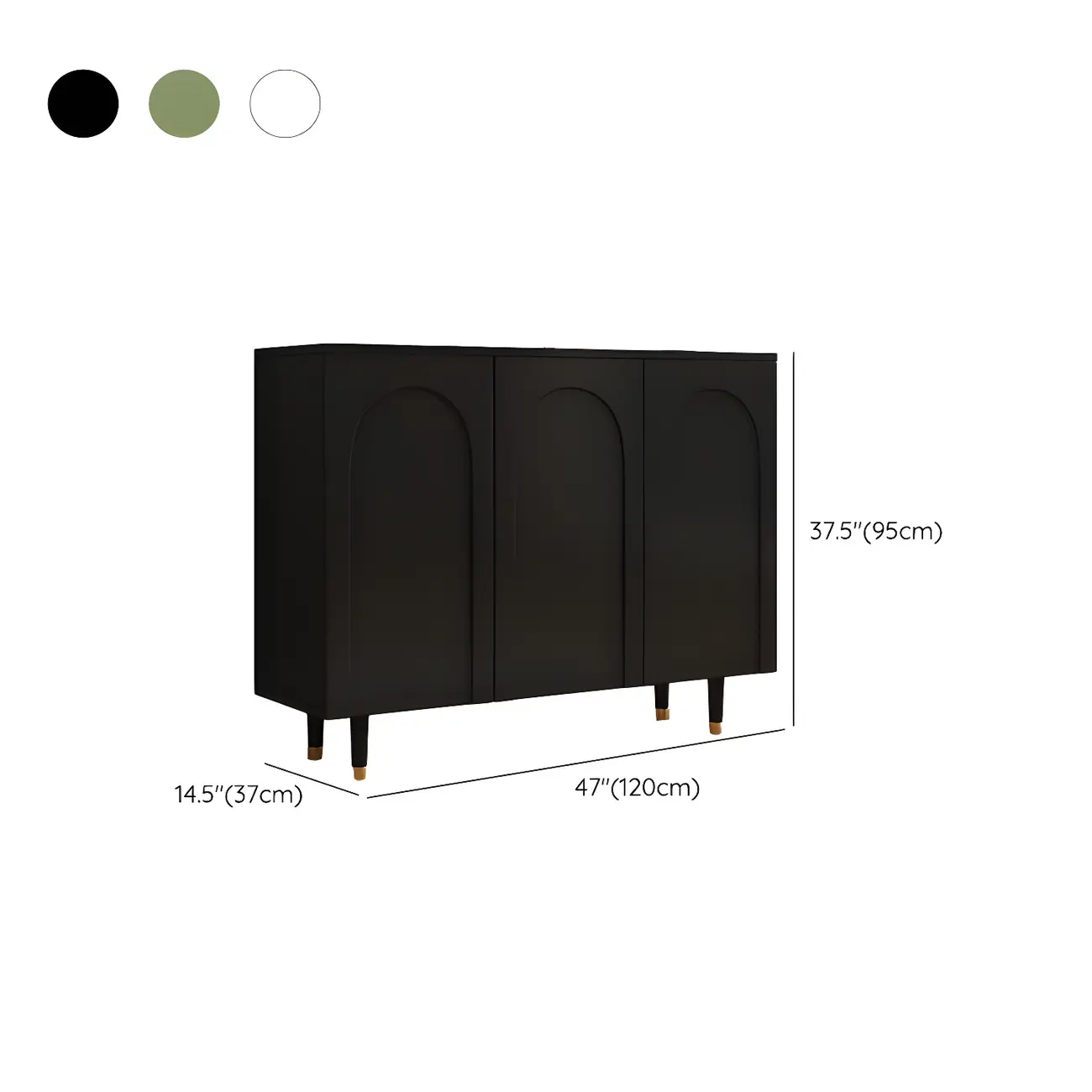 Green Wood Shoe Cabinet with Adjustable Shelves