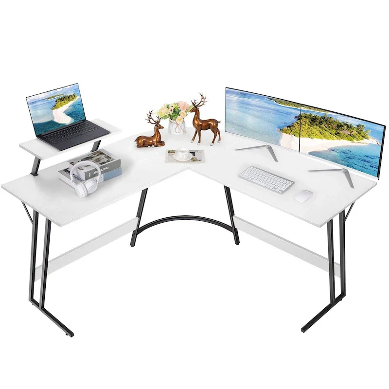Homall L-Shaped Computer Desk Modern Corner Desk with Small Table - N/A
