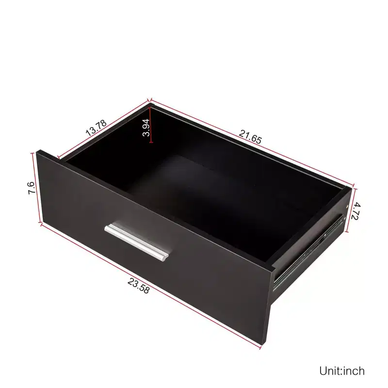 Karl Home 8-Drawer Black Particle Board 47.24in. W Chest of Drawer