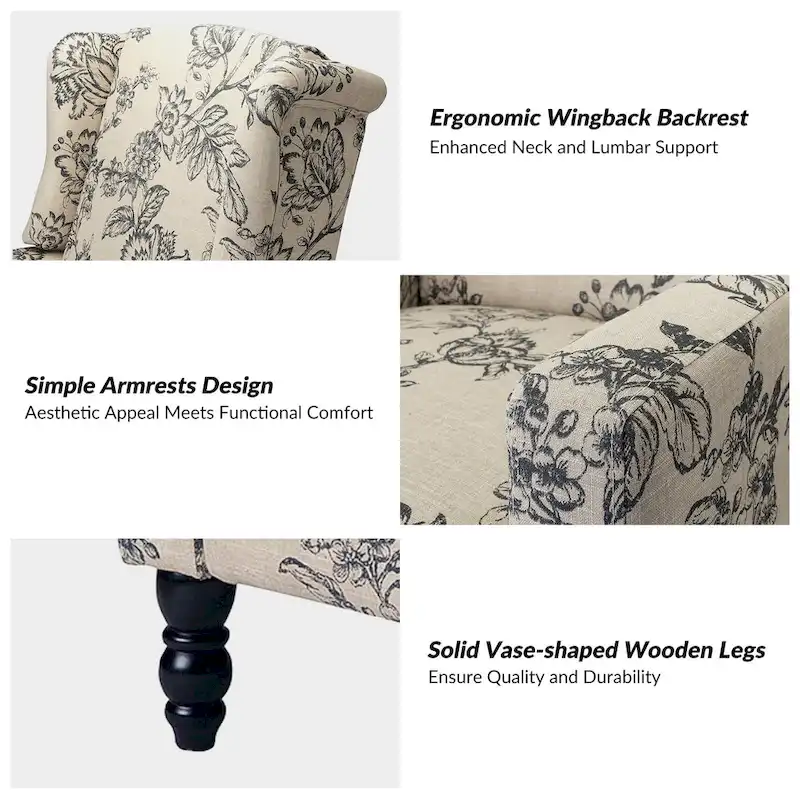 Damaris Mid-Century Modern Manual Pushback Recliner with Wingback Design Set of 2 by HULALA HOME