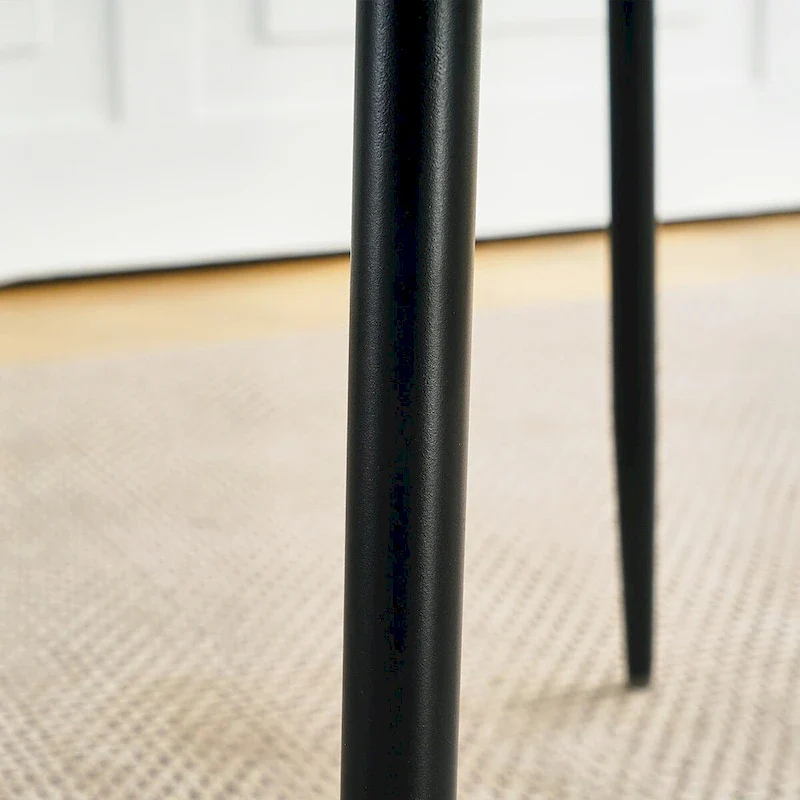 Modern simple velvet dining chair Fabric Upholstered Chairs home bedroom stool back dressing chair black metal legs(set of 2)