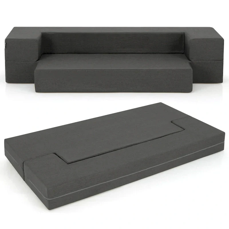 8-Inch Folding Sofa Bed with High-Density Foam & Washable Cover
