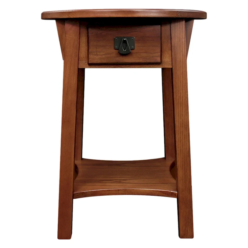 Mission Round End Table with Drawer