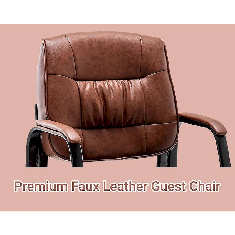 BTExpert Premium Leather Office Executive Waiting Room Guest/Reception Side Conference Chair