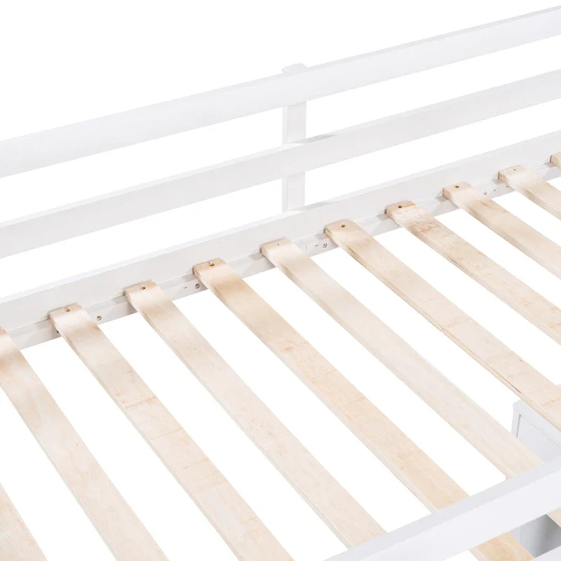 Twin Size Loft Bed with Desk, 4 Drawers, Shelves and Ladder