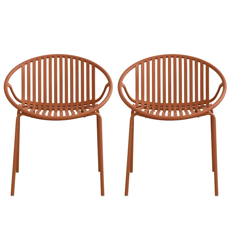 Patio Dining Chairs Stackable Chairs with Breathable Design