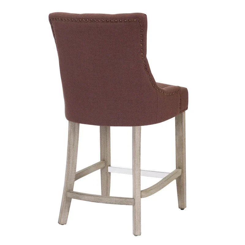 Upholstered Button Tufted Counter Bar Stool