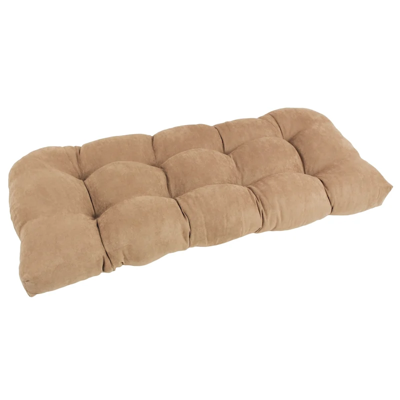 42-inch by 19-inch Rounded Back Microsuede Bench Cushion - 42 x 19